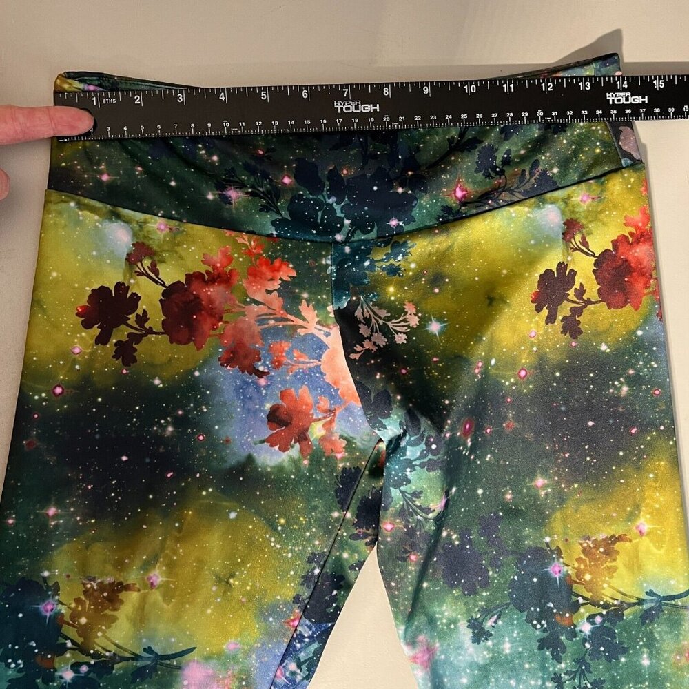 Onzie Leggings Womens Medium Large Charlie Colorful Floral Nature Galaxy Print - Picture 10 of 14